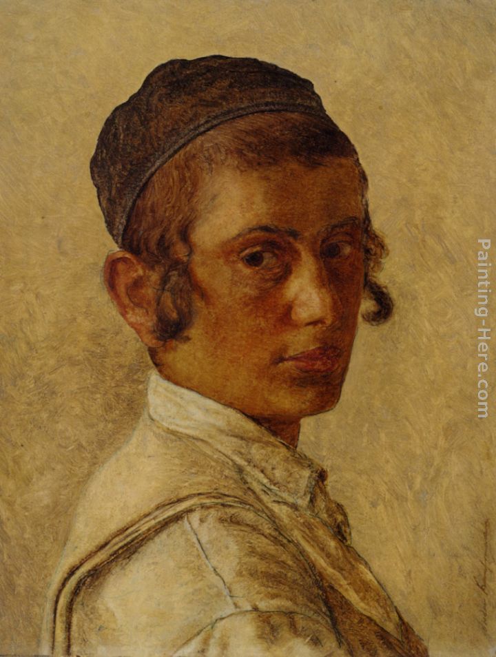 Portrait of a Young Orthodox Boy painting - Isidor Kaufmann Portrait of a Young Orthodox Boy art painting